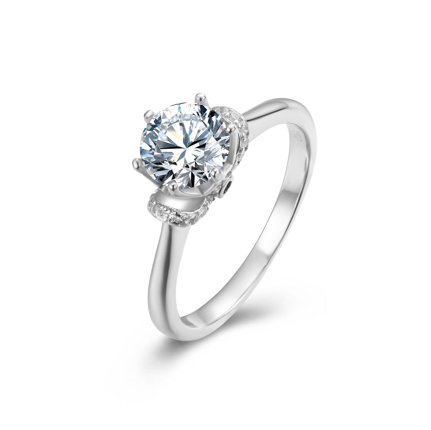 Aurantia™ Oxygen [M10A] – V-Prong Crown Design Ring with 1ct Main Stone and 20 Accents