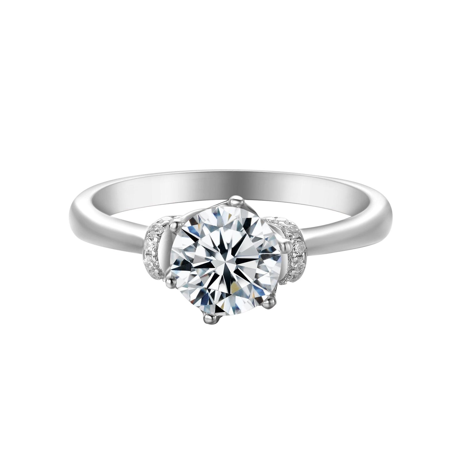 Aurantia™ Oxygen [M10A] – V-Prong Crown Design Ring with 1ct Main Stone and 20 Accents