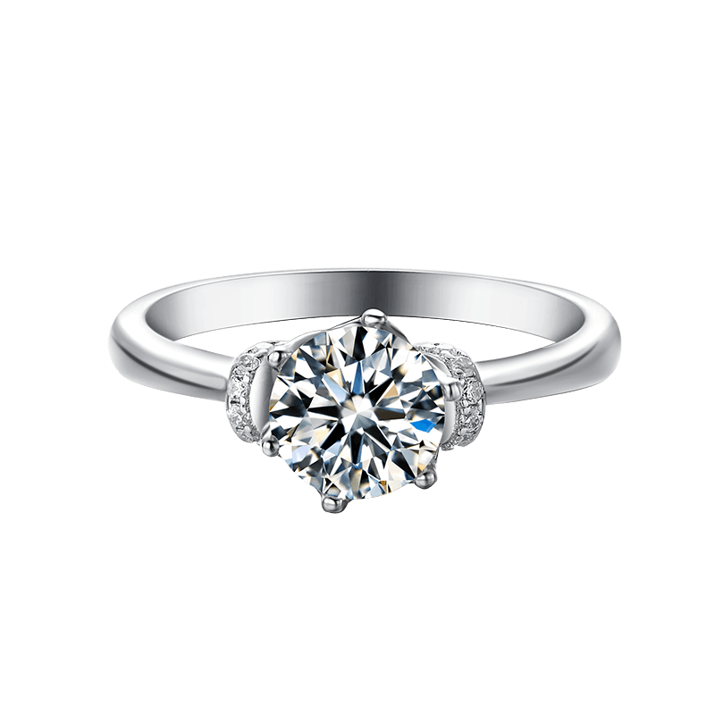 Aurantia™ Oxygen [M10A] – V-Prong Crown Design Ring with 1ct Main Stone and 20 Accents